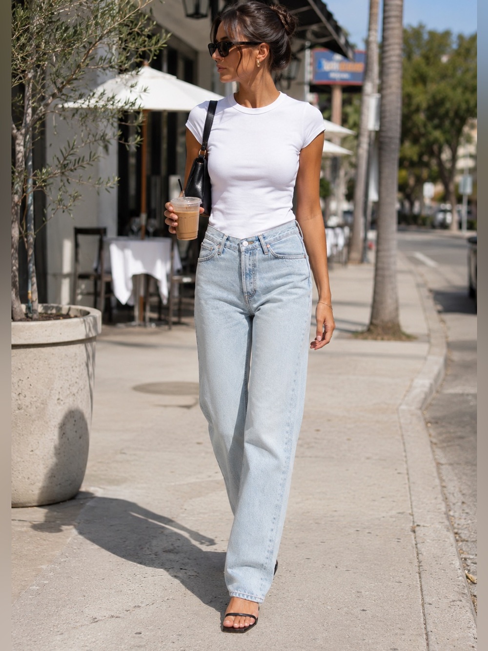 Agolde Kelly V-Waist Relaxed Straight Jeans 30 Replica Wash High Rise NWT